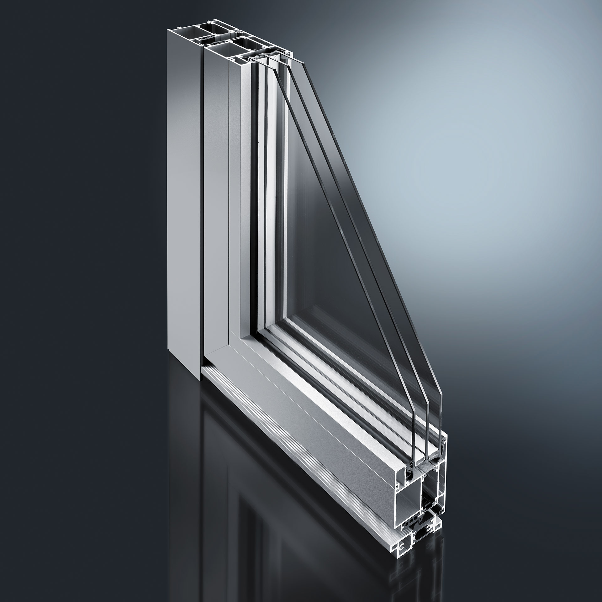 [Translate to EN_GB:] Profile systems for front doors and doors - We offer aluminium attachment shells for wood doors and modern standard models made of aluminium as well as profile system for separation and wall elements.